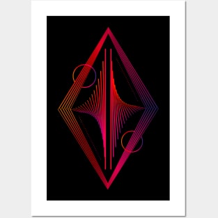 Geometric minimal abstract pink Posters and Art